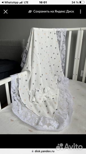 Комплект на выписку новый летний муслин