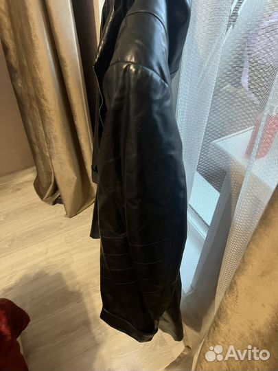 Куртка кожаная женская 50 52 с капюшоном