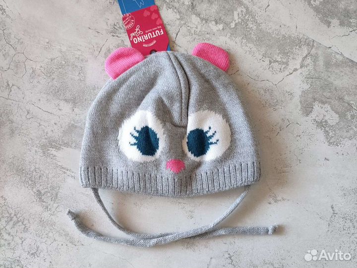 Новая детская шапка на завязках Futurino 50 размер
