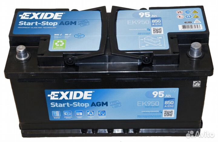 Аккумулятор Exide AGM 95Ah 850A