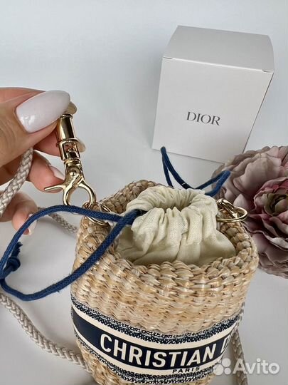 Сумка Christian Dior mini соломенная