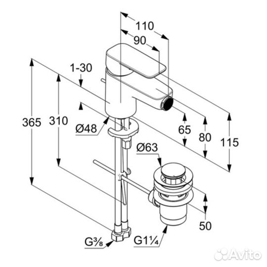 Смеситель для биде Kludi 402160575 Хром