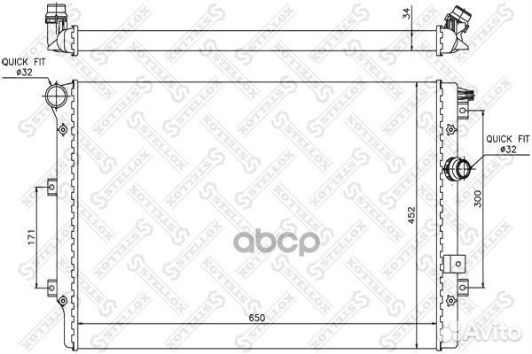 Радиатор системы охлаждения 10-25412-SX Stellox