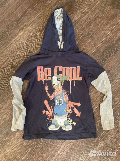 Футболка с рукавами 134 / джинсы 140