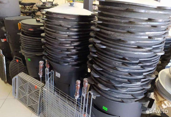 Казан чугунный с крышкой со склада пр-во Наманган