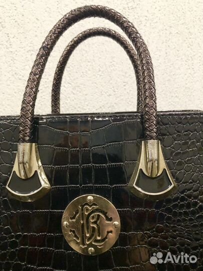 Roberto cavalli сумка, натуральный лак