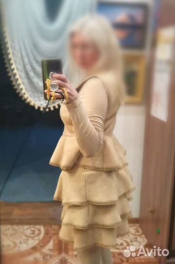 Женский костюм двойка с юбкой и топом тёплый 44,46