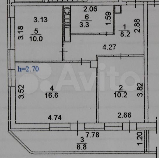 2-к. квартира, 53 м², 7/10 эт.