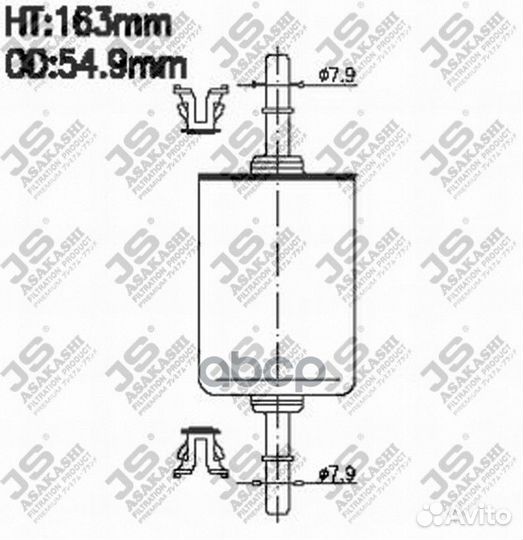 Фильтр топливный ваз инж защёлка/хомут JS Asaka