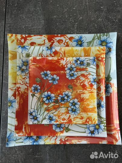 Набор квадратных тарелок 3шт