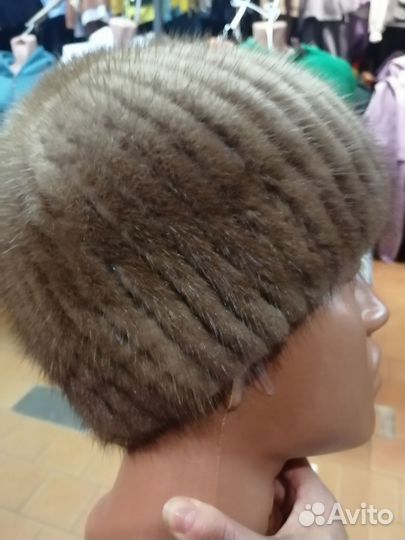 Шапка норковая женская мягкая