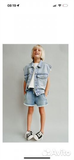 Джинсовые шорты zara для девочки 134 140 152 164