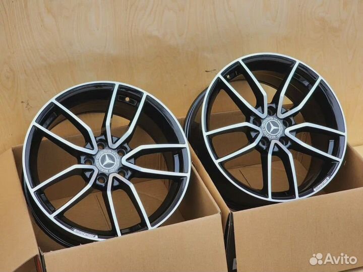 Диски для Mercedes R18 5x112 Черный с полировкой