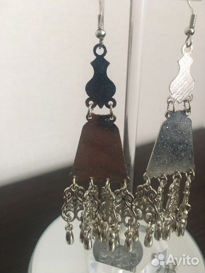 Этнические серьги.Бижутерия(металл.)