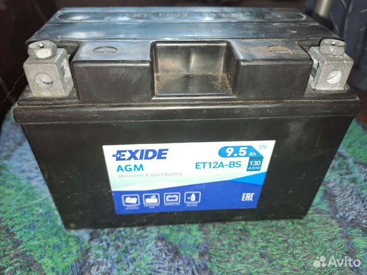 Аккумулятор на мотоцикл 12V-9.5 A/ч exide AGM