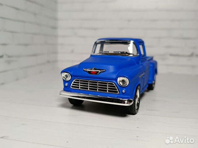 1955 Chevy Stepside Pickup Blue 1:32 Kinsmart