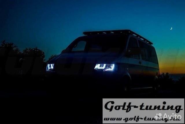 VW T5 09-15 Фары U-type черные