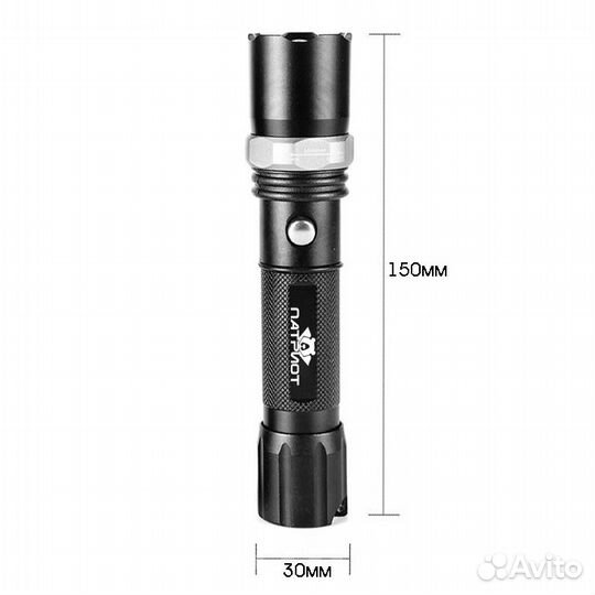 Фонарь ручной zoom, 3 режима, 61000