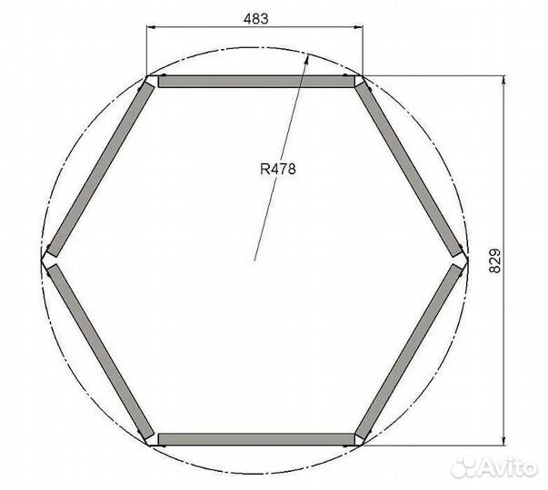 Грядка клумба Шестигранник D 0,96м