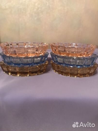 Розетки. Набор для варенья, цветное стекло СССР