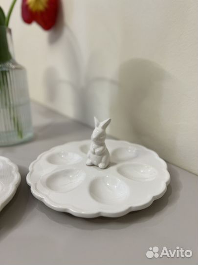 Пасха/тарелка для яиц/пасхаль-я тарелка/кролик fix