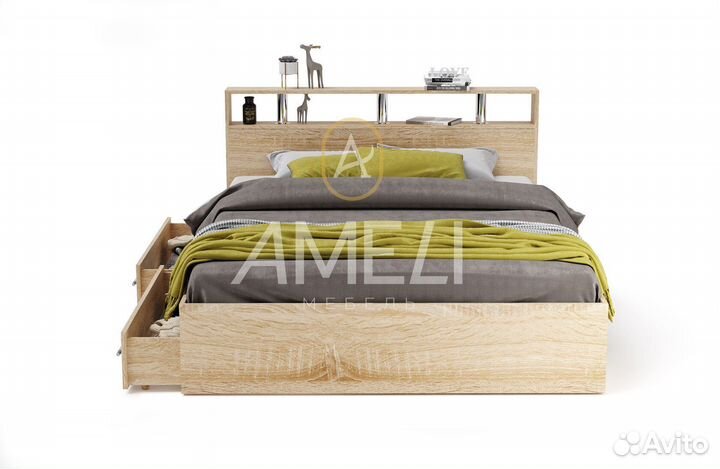 Кровать двуспальная с ящиками
