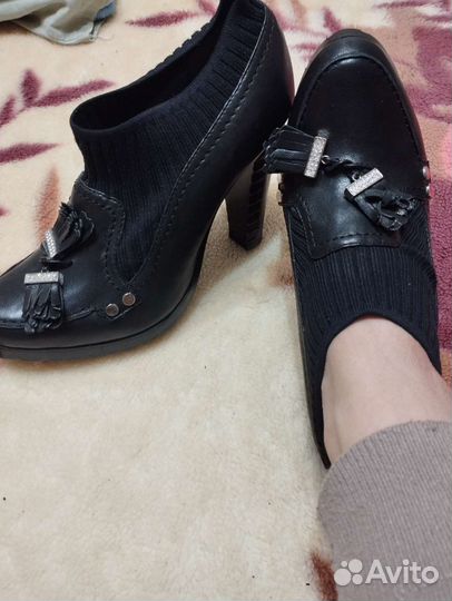 Ботинки туфли макасины P.Cont 37 натуральная кожа