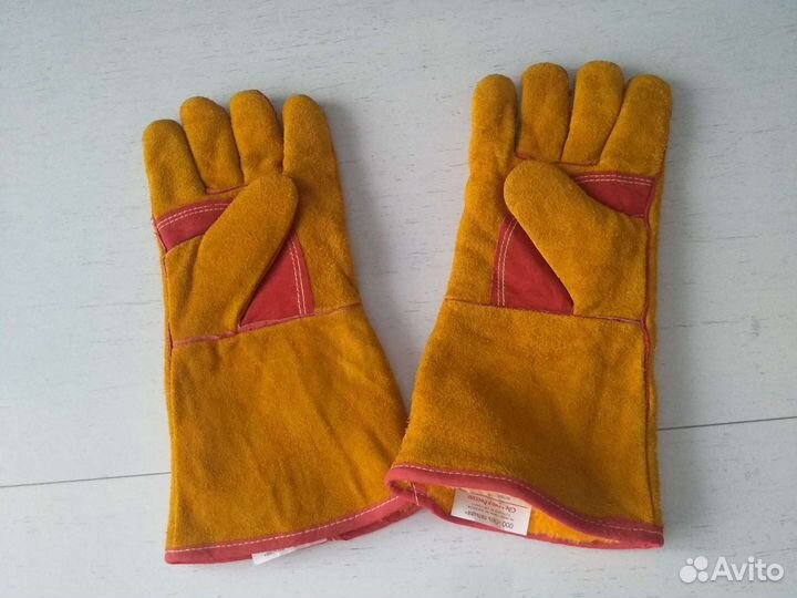 Перчатки-краги спилковые утеплённые