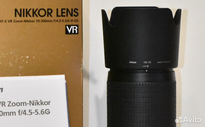 Бленда HB-36 для Nikon 70-300 + паспорт