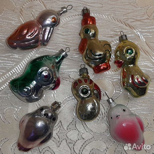 Игрушки елочные и дед Мороз, новогодние СССР