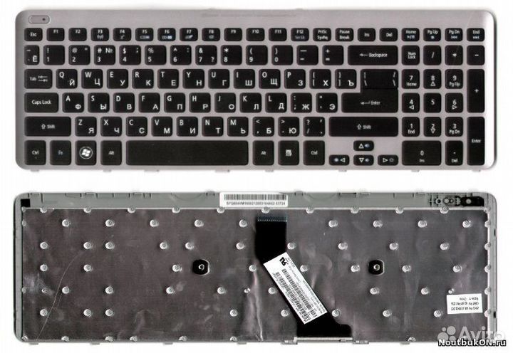Acer v5-571g клавиатура серебристая