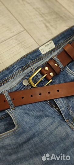 Мужской кожаный ремень ручной работы