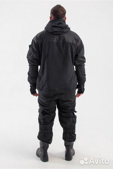 Костюм Горка6 черная на флисе Рип-стоп