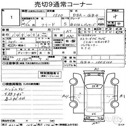 Перевод аукционного листа