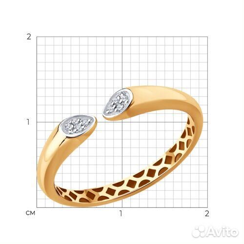 Кольцо sokolov из золота, 1012805, р.17,5