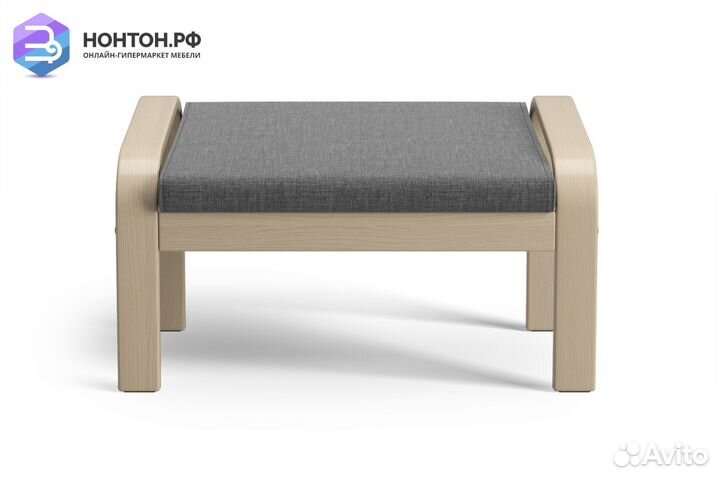 Пуф Тириль натуральный / темно-серый