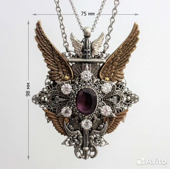 Кулон амулет оберег воина камень Архангел Михаил