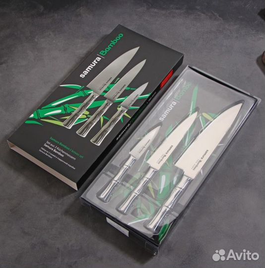 Набор Samura Bamboo 3 ножа серебристый