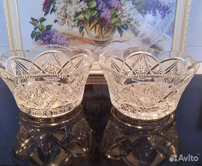 Ваза салатница хрусталь СССР цена за две