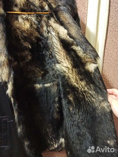 Пальто мужское, натуральная кожа и мех