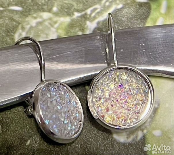 Шикарные серьги с горным хрусталем,Дубаи