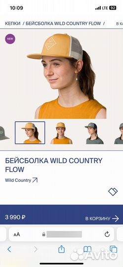 Бейсболка wild country flow