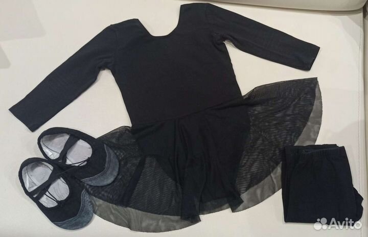 Танцевальный купальник+лосины+балетки