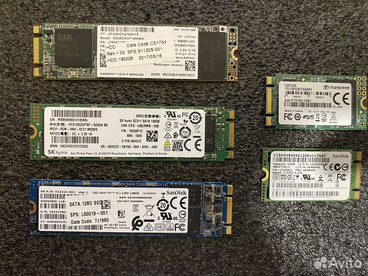 SSD M.2 180gb/128gb/120gb/16gb