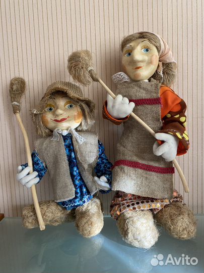 Интерьерная кукла домовенок Кузя и Баба яга