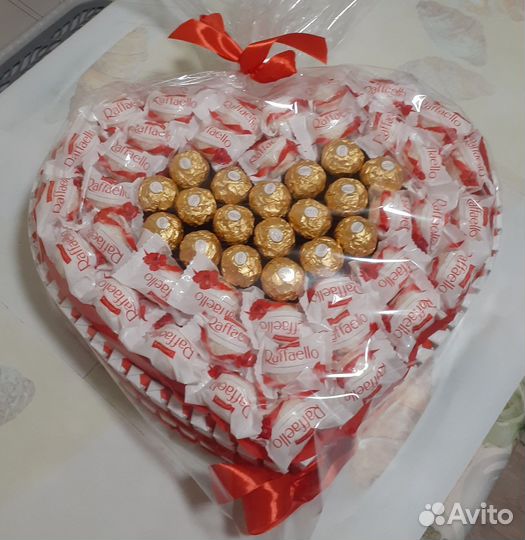 Сердце из конфет премиум класса