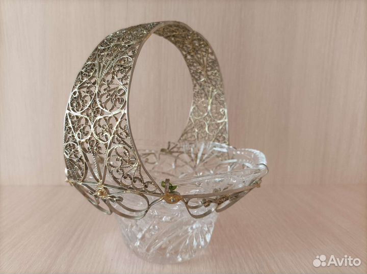 Конфетница СССР хрусталь скань