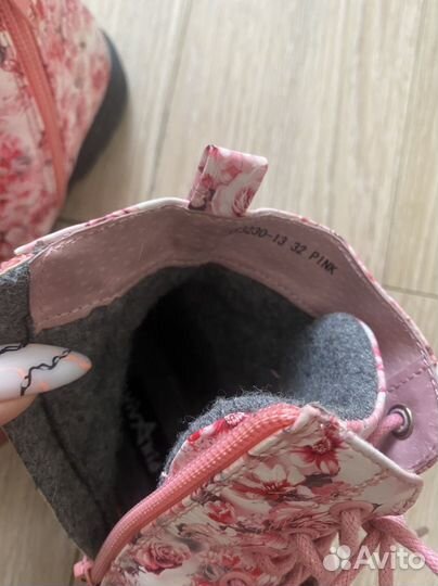 Ботинки демисезонные для девочки размер 32