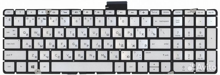 Клавиатура HP Pavilion 15-ab200 серебристая, с под