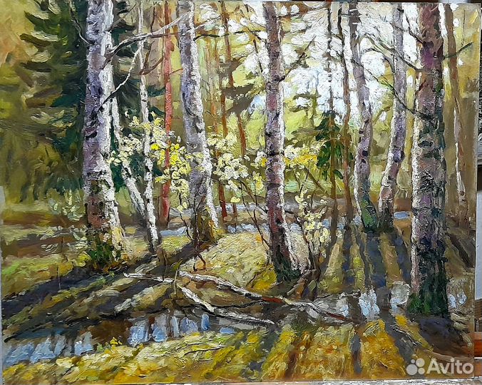 Картина маслом на картоне 40х50